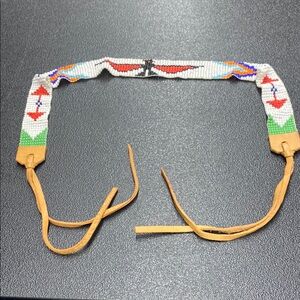 Native American Beaded Hat Strap